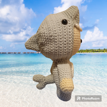 Load image into Gallery viewer, Doll in Shark Suit Crocheted Amigurumi Toy