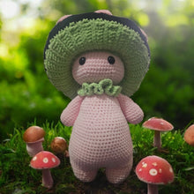 Load image into Gallery viewer, Enoki Crocheted Amigurumi Mushroom
