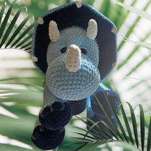Load image into Gallery viewer, "Tavish" Crocheted Amigurumi Triceratops