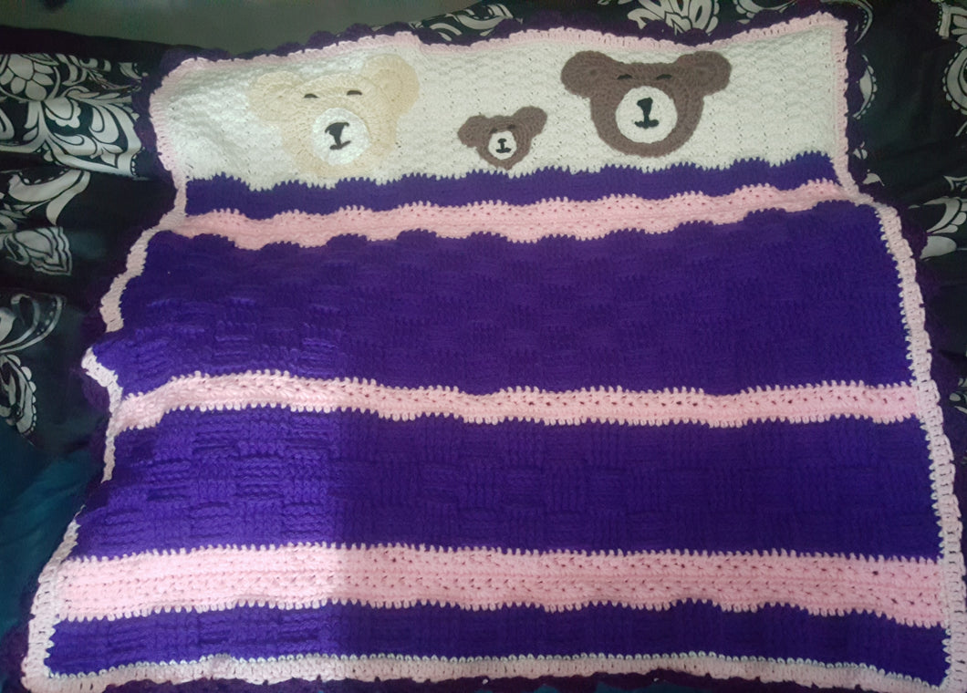 Sleep Bear-y Well Crocheted Baby Blanket