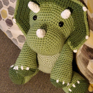 "TOMMY the Triceratops" Crocheted Amigurami Toy