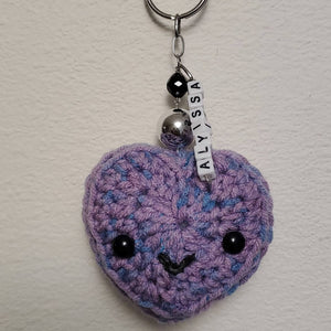 "You Make My Heart Smile" Book Bag/Purse Crocheted Charm