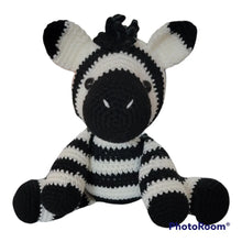 Load image into Gallery viewer, &quot;Zahara&quot; the Baby Zebra Crocheted Amigurami Toy