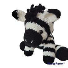 Load image into Gallery viewer, &quot;Zahara&quot; the Baby Zebra Crocheted Amigurami Toy