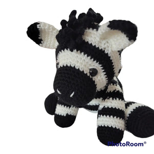 "Zahara" the Baby Zebra Crocheted Amigurami Toy