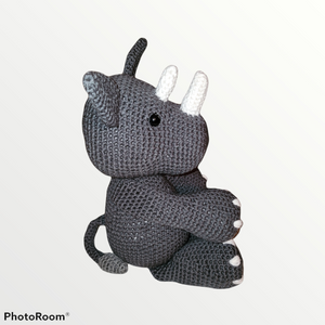 "Rocky Ro" Crocheted Amigurami Rhino