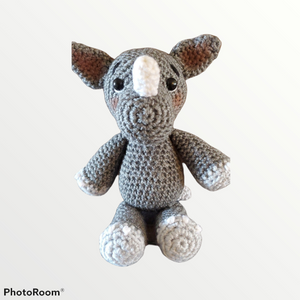 "Rocky Ro" Crocheted Amigurami Rhino