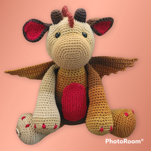 "Inari" the Dragon Crocheted Amigurami Toy