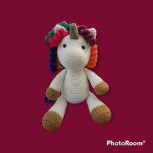 Load image into Gallery viewer, &quot;Una&quot; the Baby Unicorn Crocheted Amigurami Toy