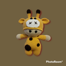 Load image into Gallery viewer, Doll in Giraffe Suit Amigurumi Toy